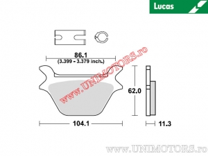 Hátsó fékbetét - MCB583 szerves - Lucas TRW