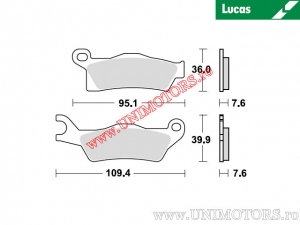 Hátsó fékbetét - MCB861SI sinterizált SI - Lucas TRW