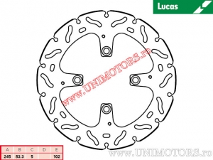 Hátsó féktárcsa versenyzéshez MST287RAC merev - Lucas TRW