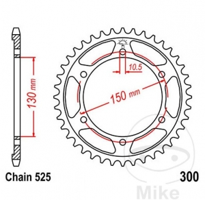 Hátsó hajtókerék JTR300.46 (525 lépés) - Honda XL 600 V Transalp / XL 650 V Transalp / XL 700 V Transalp - VA Transalp ABS