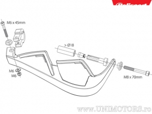 Handguards Evolution Integral (blue) - Polisport