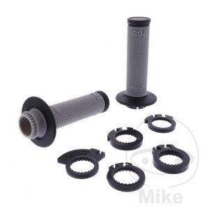 Handlebar grip set 708 gray black Progrip D: 22 mm L: 125 mm closed - JM