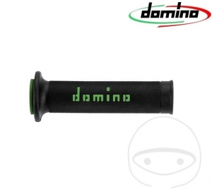 Handlebar Grip Set A010 Black Green Domino D: 22 mm L: 126 mm Open - JM