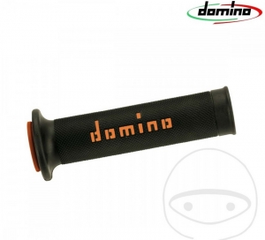 Handlebar grip set A010 orange black Domino D: 22 mm L: 126 mm open - JM