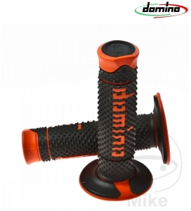 Handlebar grip set A260 black orange Domino D: 22 mm L: 120 mm closed - JM