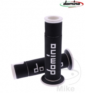 Handlebar grip set A450 black white Domino D: 22 mm L: 125 mm open - JM