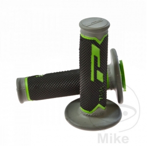 Handlebar grips set 788 gray black green Progrip D: 22 mm L: 115 mm closed - JM