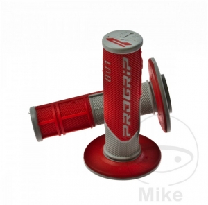 Handlebar grips set 801 red grey Progrip D: 22 mm L: 115 mm closed - JM