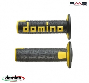 Handlebar grips set - cross/enduro Domino - color: black/yellow (length: 120 mm) - RMS