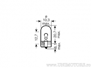 Headlight without socket W2W W2.1X9.5D 24V 2W - Osram