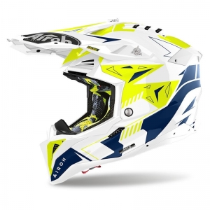 HELM AVIATOR 3 SPIN GEEL/BLAUW GLANS: Maat - XL