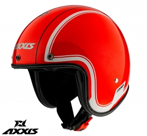 Helmet Axxis model Hornet SV Royal A5 glossy red (integrated sun visor) - Glossy red, XS (53/54cm)