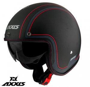 Helmet Axxis model Hornet SV Royal B1 matte black (integrated sun visor)