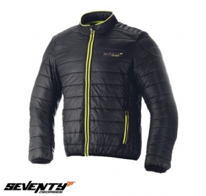 Heren motorjas Urban Seventy model SD-A5 kleur: zwart / fluor groen - Softshell type - lichtgewicht - Zwart / geel