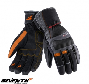 Herren Touring Winterhandschuhe Seventy Modell SD-T5 schwarz/grau/orange - WinterTex - Schwarz/grau/orange, XXXL (12 cm)