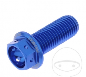 Hexagonal Cap Screw Pro Bolt M10 x 1.25 x 25 mm Aluminum Racing Blue - JM