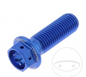 Hexagonal Cap Screw Pro Bolt M10 x 1.25 x 30 mm Aluminum Racing Blue - JM