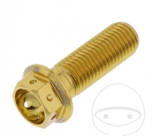 Hexagonal Cap Screw Pro Bolt M10 x 1.25 x 30 mm Aluminum Racing Gold - JM