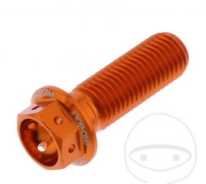 Hexagonal Cap Screw Pro Bolt M10 x 1.25 x 30 mm Aluminum Racing Orange - JM