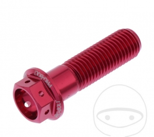 Hexagonal Cap Screw Pro Bolt M10 x 1.25 x 35 mm Aluminum Racing Red - JM