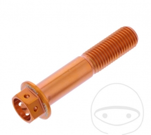 Hexagonal Cap Screw Pro Bolt M10 x 1.25 x 50 mm Aluminum Racing Orange - JM