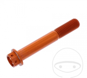 Hexagonal Cap Screw Pro Bolt M10 x 1.25 x 65 mm Aluminum Racing Orange - JM