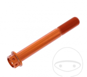 Hexagonal Cap Screw Pro Bolt M10 x 1.25 x 75 mm Aluminum Racing Orange - JM