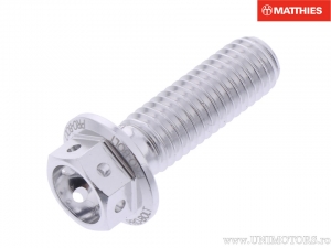 Hexagonal Cap Screw Pro Bolt M8 x 1.25 x 25 mm Aluminum Racing Silver - JM