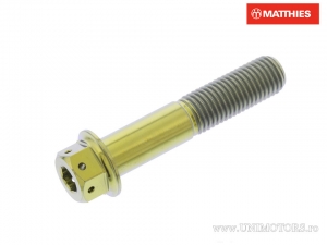 Hexagonal Dual Pro Bolt Screw M10 x 1.25 x 50 mm Titanium Racing Gold - JM