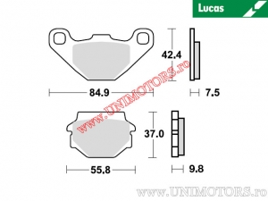 Hintere Bremsbeläge - MCB523 organisch - Lucas TRW