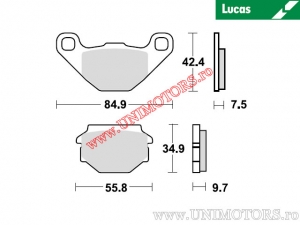 Hintere Bremsbeläge - MCB657 organisch - Lucas TRW