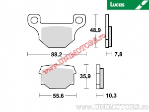 Hintere Bremsbeläge - MCB765 organisch - Lucas TRW