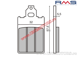 Hintere organische Bremsbeläge - Aprilia TRX 240 M / Beta Alp 50 / TR34 125 / TR34 250 / TR34 260 - (RMS)