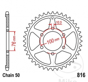 Hinterritzel JTR816.43 (Teilung 530) - Suzuki GS 550 L Gussrad / GS 550 M Katana / GS 550 M Katana Anti Dive - JM