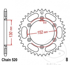 Hinterritzel JTR8.51 (Teilung 520) - BMW G 450 X ('08-'12) - JM