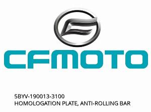 HOMOLOGATION PLATE, ANTI-ROLLING BAR - 5BYV-190013-3100 - CFMOTO