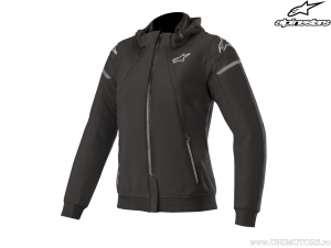 Hooded Motorcycle Street Jacket Stella Sektor Tech (Black) - Alpinestars