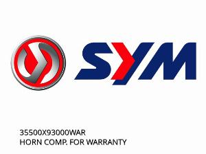 HORN COMP. FOR WARRANTY - 35500X93000WAR - SYM