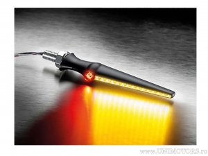 Indicatore di direzione LED + luce freno + luce posizione Jetstream NERO con vetro bianco lunghezza 118mm - Kellermann