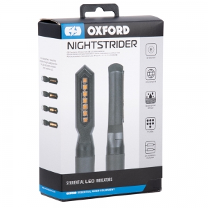 Indicatori di direzione sequenziali per moto NightStrider (103x15x12mm) - Set - Oxford