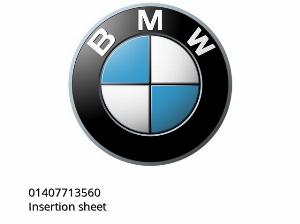 Insertion sheet - 01407713560 - BMW