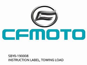 INSTRUCTION LABEL, TOWING LOAD - 5BY0-190008 - CFMOTO