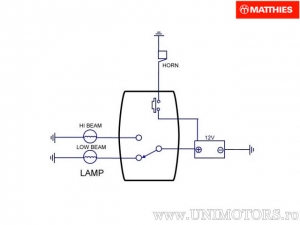 Interrupteur de lumière universel chromé à 2 positions et bouton - JM