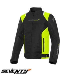 Jacket (men's) Racing summer Seventy model SD-JR48 color: black/fluorescent yellow - Black/fluorescent yellow, XL