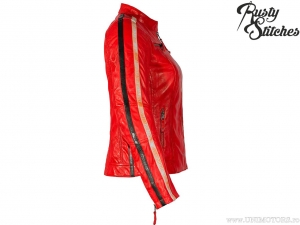 Jaqueta de moto feminina Rusty Stitches Uma Red (vermelho) - Rusty Stitches