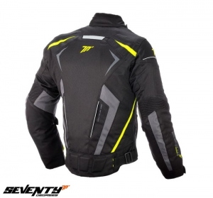 Jaqueta de motocicleta masculina Racing Seventy verão/inverno modelo SD-JR55 cor: preto/amarelo fluorescente