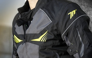 Jaqueta de motocicleta masculina Racing Seventy verão/inverno modelo SD-JR55 cor: preto/amarelo fluorescente