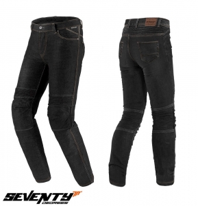 Jeans da moto da donna Seventy modello SD-PJ8 taglio Slim fit in nero (con inserti in Aramid Kevlar)