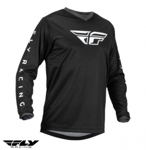 Jersey (camiseta) cross-enduro Fly Racing modelo F-16 color: negro/blanco - Negro/blanco,XXL