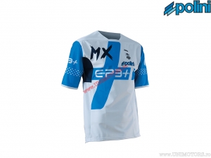 Jersey MTB Freeride MX (talla M) - blanco / azul - Polini